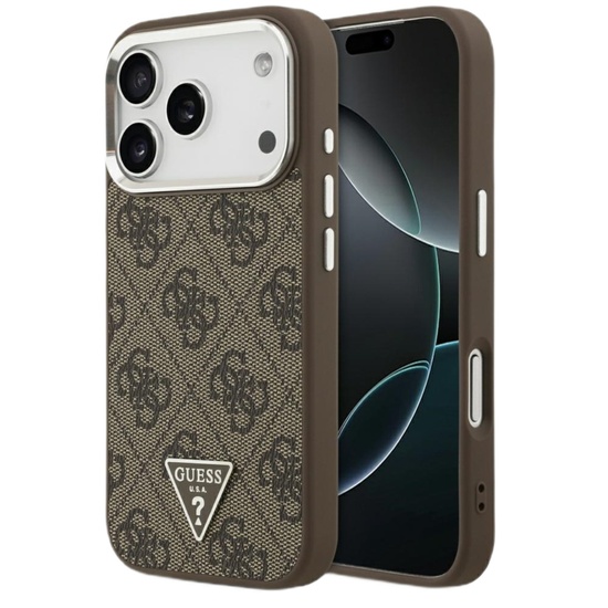 Guess Husa 4G Triangle Logo MagSafe iPhone 17 Pro Maro