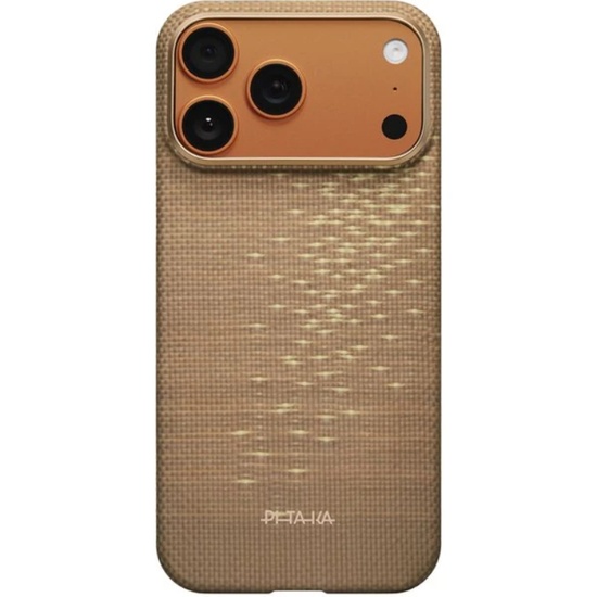 Pitaka Husa Ultra-Slim Aramida Magsafe iPhone 17 Pro Golden Glint
