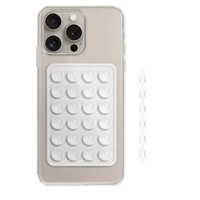 Lemontti Suport Silicon Duo cu ventuze pentru telefon Alb
