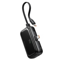 Mcdodo Acumulator Extern FreeKit Series 5000mAh, 22.5W, cablu si conector USB-C incorporate, Negru