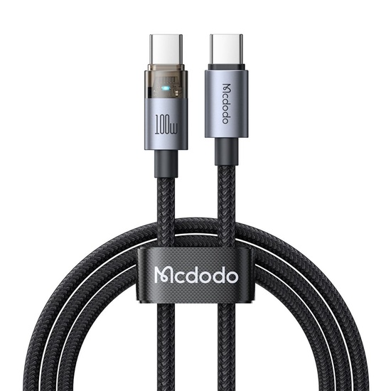 Mcdodo Cablu Type-C la Type-C Fast Charging, 100W, LED, 1.2m, Negru