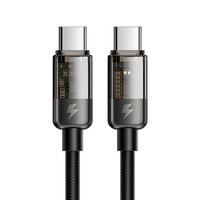 Mcdodo Cablu Type-C la Type-C, 100W, Fast Charging, Design transparent, Oprire automata, 1,2 m Negru