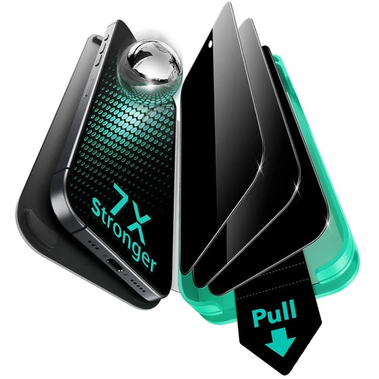 ESR Pachet 3 buc Folie Sticla Privacy Armorite UltraFit iPhone 17 cu aplicator inclus Black