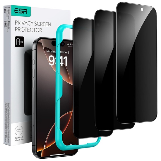 Esr Pachet 3 buc Folie Sticla Privacy iPhone Air Black