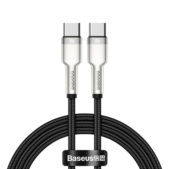 Baseus Cablu Cafule Series Metal Type-C la Type-C Black (1m, 100W, impletitura nylon)resigilat
