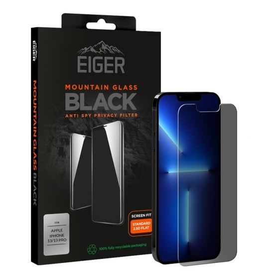 Eiger Folie Sticla Privacy iPhone 14 / iPhone 13 / iPhone 13 Pro (0.33mm, 9H),resigilat