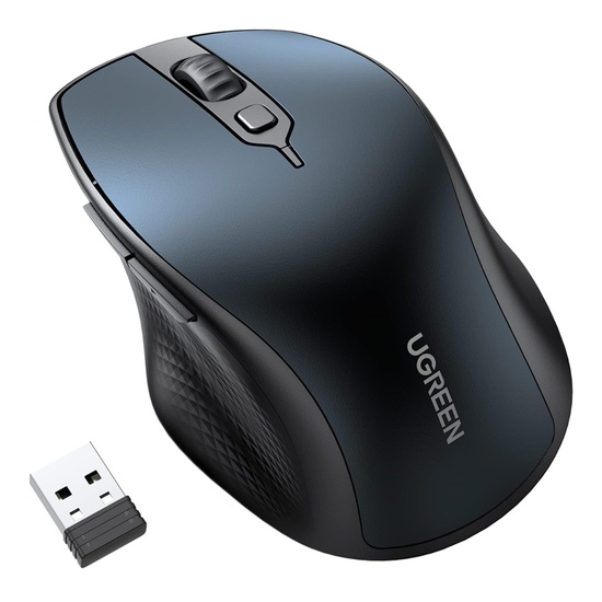 Ugreen Mouse Wireless, Bluetooth 5.0, DPI Reglabil, Design Ergonomic, Albastru