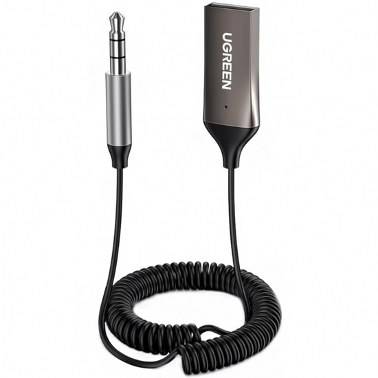Ugreen Adaptor Bluetooth Wireless Jack 3.5mm Audio, alimentare prin USB, microfon inclus, Negru