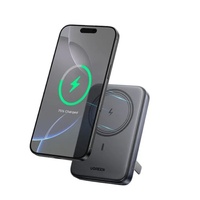 Ugreen Acumulator extern Magnetic Wireless, 10.000mAh, 20W, cu stand, Grey