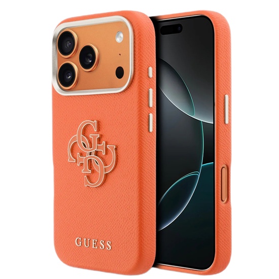 Guess Husa Resin Logo iPhone 17 Pro Max Orange