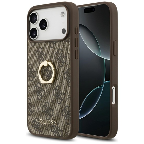 Guess Husa 4G Ring Stand iPhone 17 Pro Max Maro