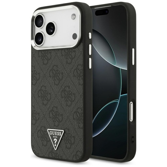 Guess Husa 4G Triangle Logo MagSafe iPhone 17 Pro Negru