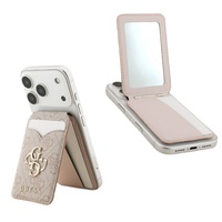 Guess Suport Card MagSafe cu functie stand si oglinda Roz