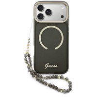 Guess Husa Glitters Script Strap MagSafe iPhone 17 Pro Max Negru