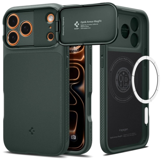 Spigen Husa Optik Armor MagSafe iPhone 17 Pro Max Abyss Green