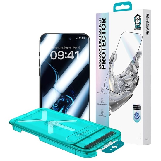 Benks Folie Sticla Premium Glass Warrior Sapphire Coating iPhone Air cu aplicator inclus, Black