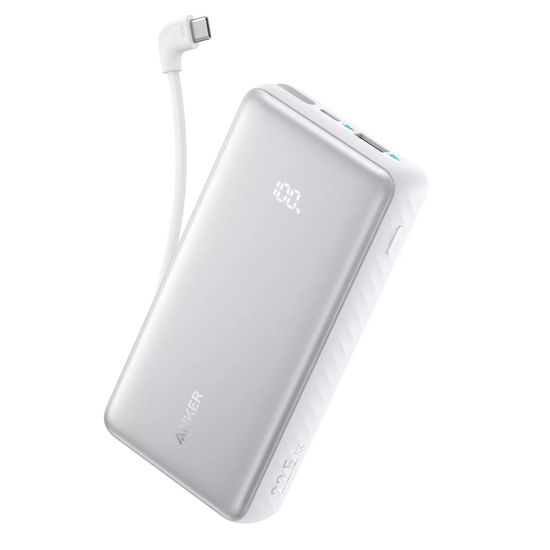 Anker Acumulator extern Zolo 20.000 mAh, 22.5W, cu cablu USB-C inclus, Alb