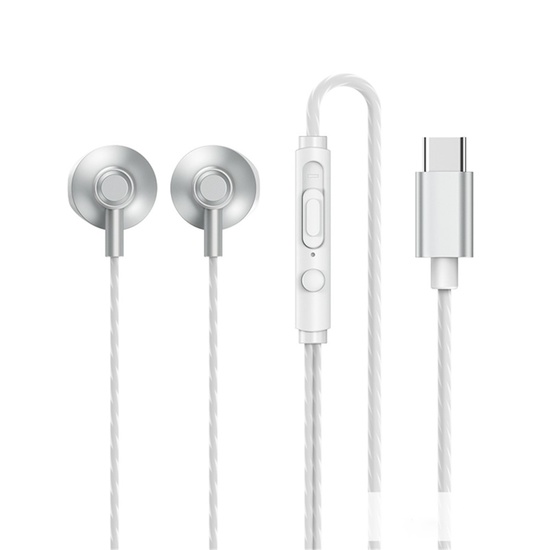 Remax Casti Stereo RM-711A Type-C Silver (in-ear, telecomanda)